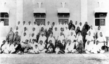 Jankidevi was jailed in 1930 along with other women. This photograph was taken when they were released from jail, Jankidevi is seen on the extreme right corner, seated on a chair.